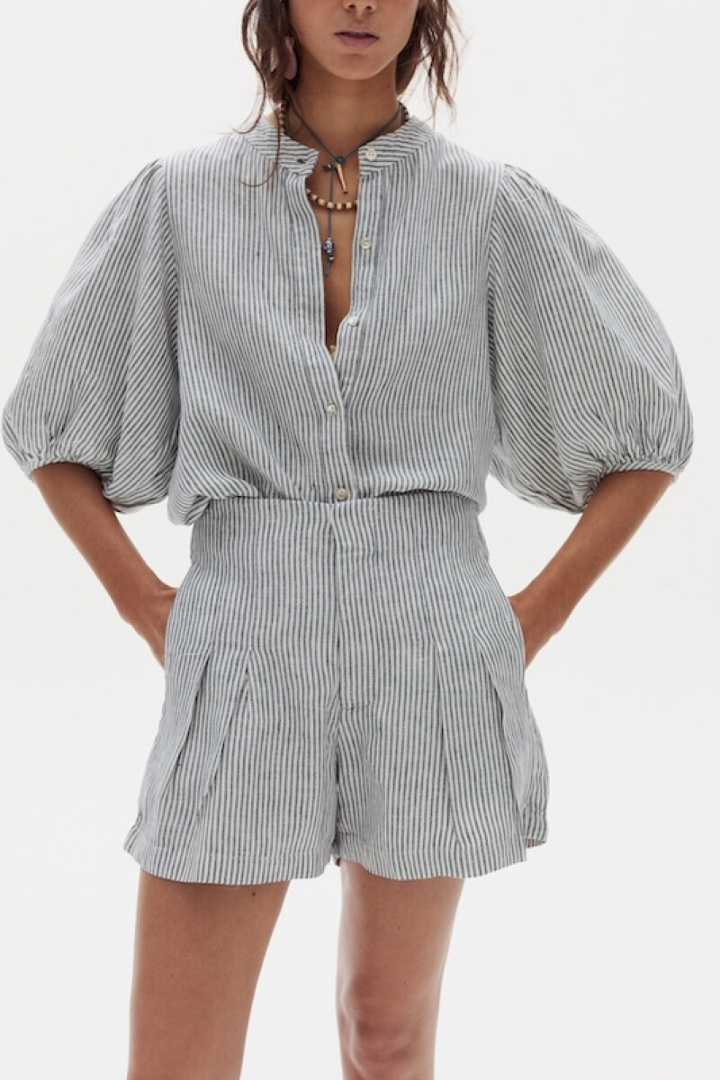 Short Frida en Lino Eddie Stripes