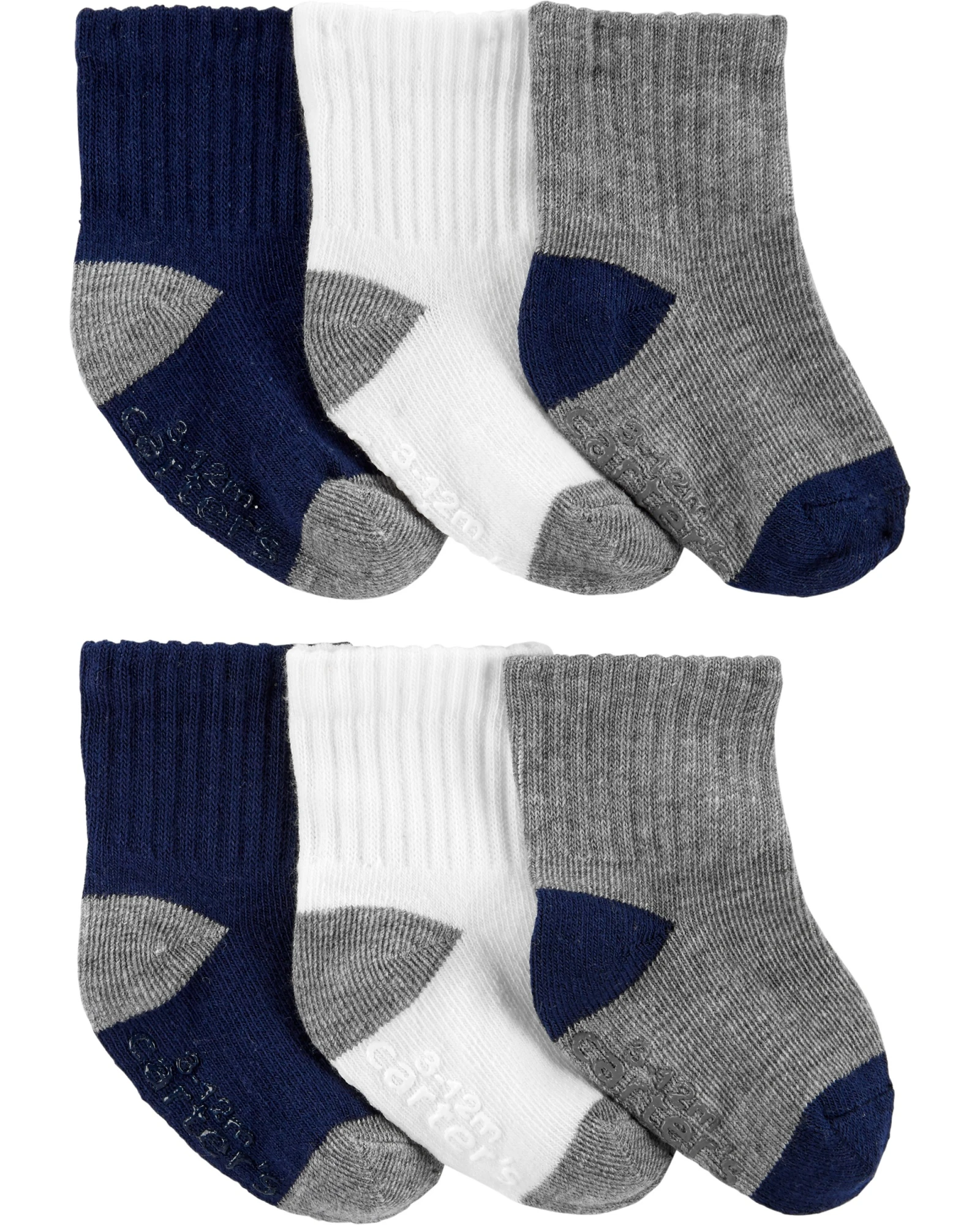 Pack seis pares de medias antideslizantes. Talle 2/4T Pack seis pares de medias antideslizantes. Talle 2/4T