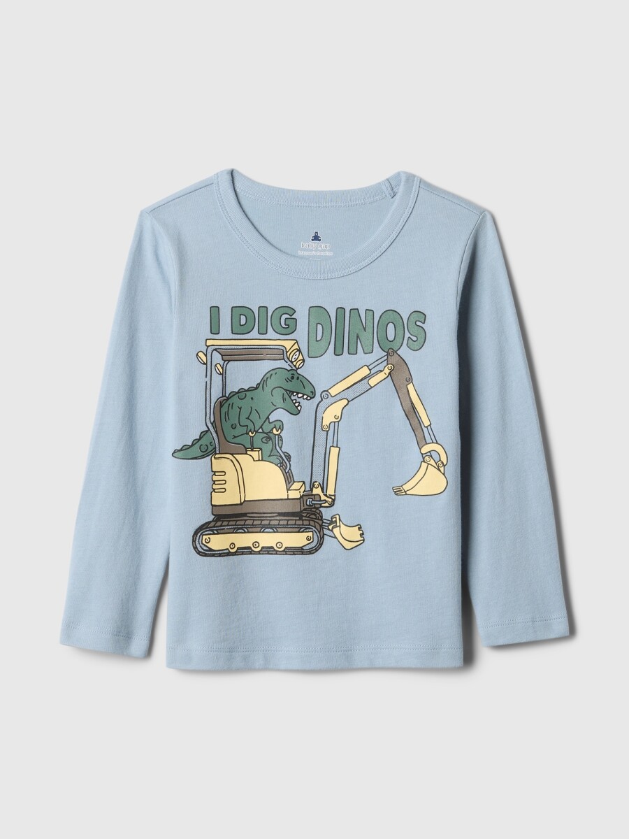 Remera Gráfico Manga Larga Toddler Niño - New England Sky 