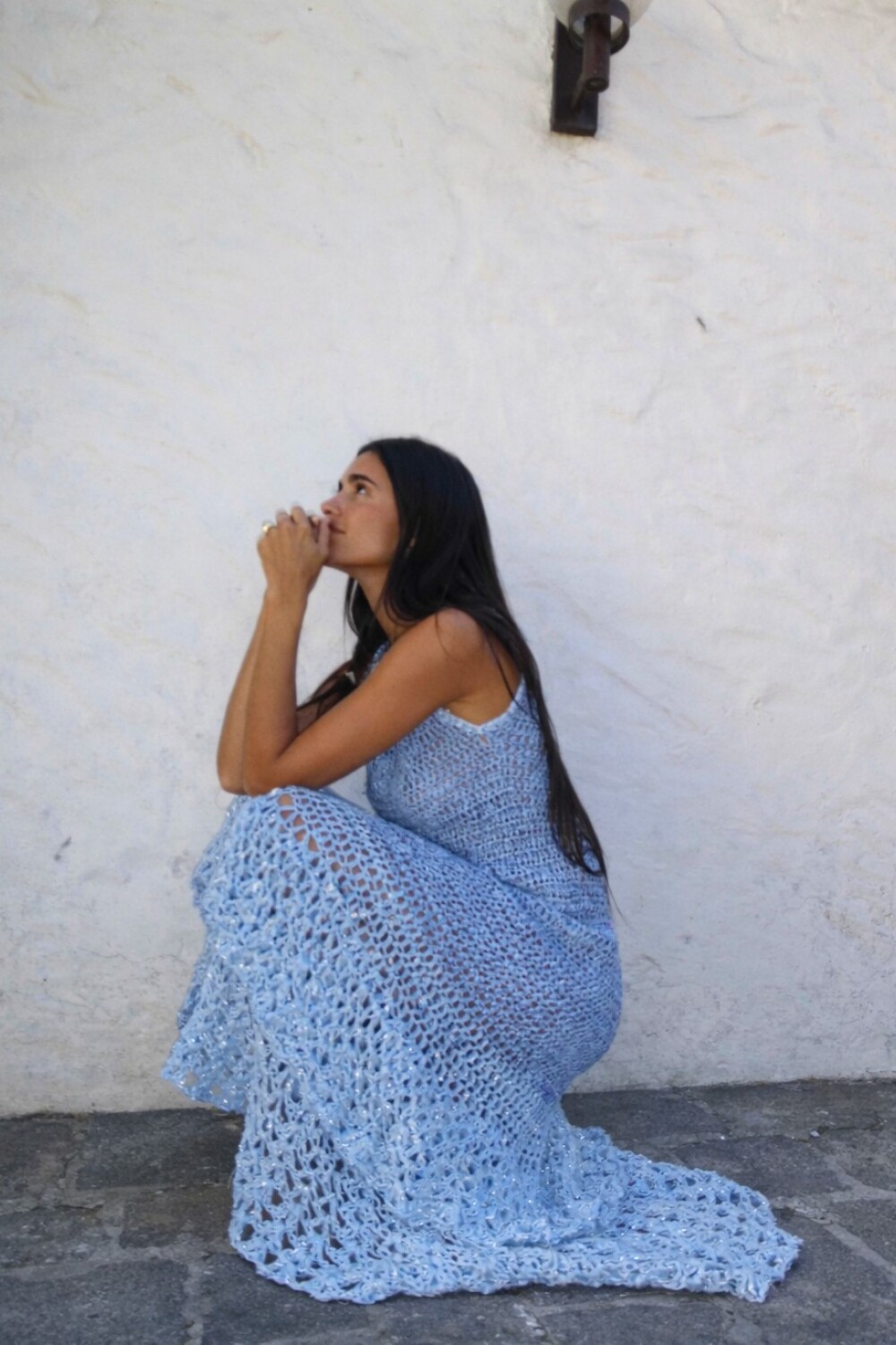 Gala Crochet Dress Celeste