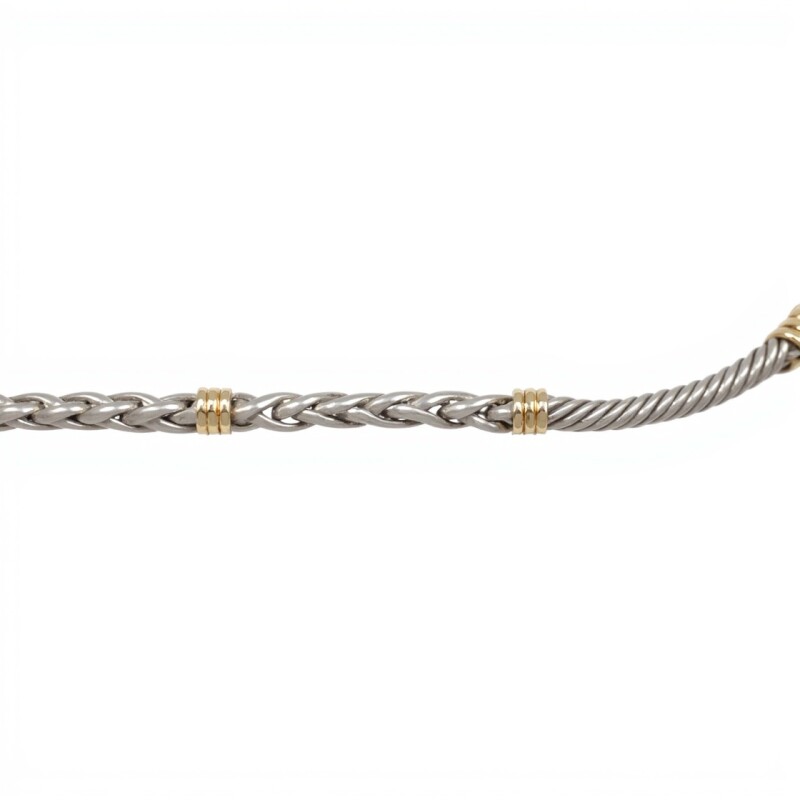 Cadena gargantilla Espiga-Plata y Oro-Sin piedra-CD5036 sinpiedra