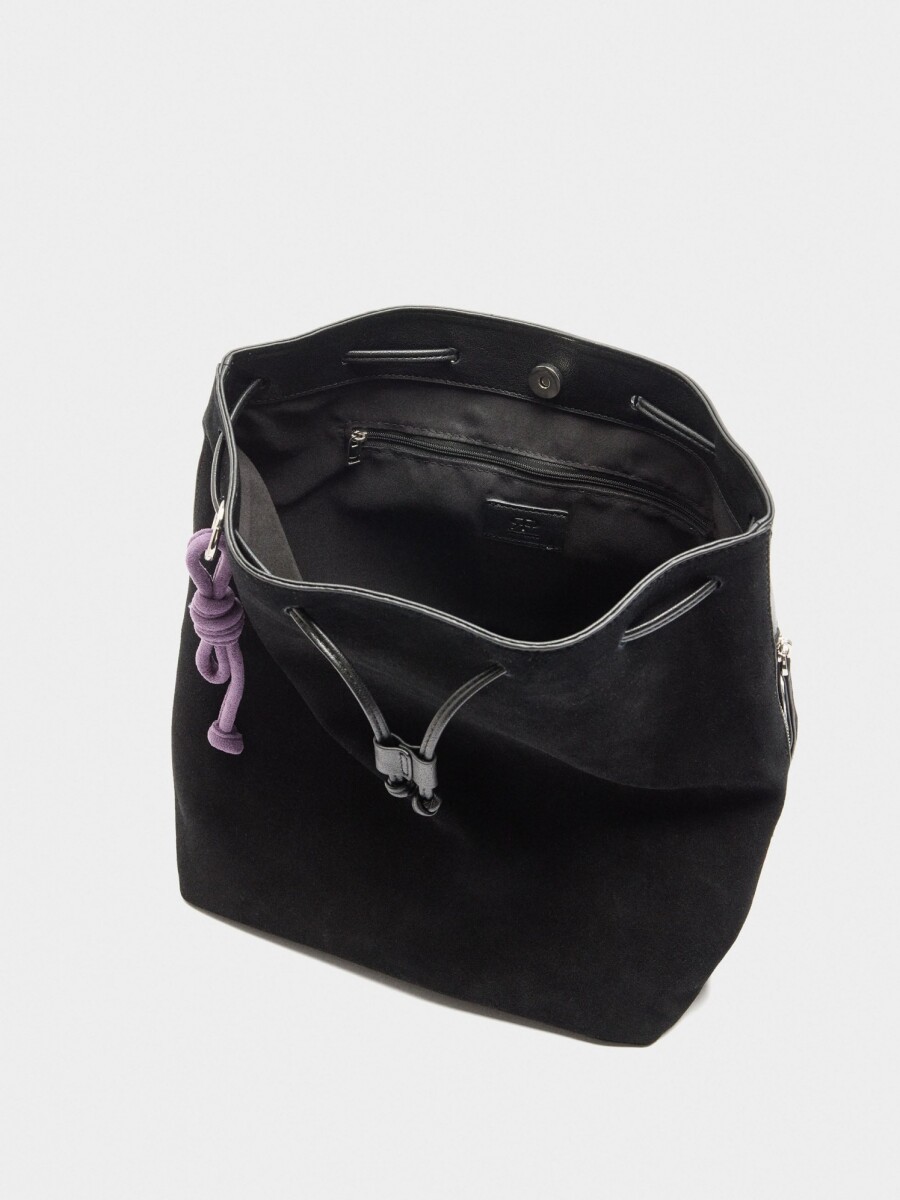 Mochila Con Piel negro