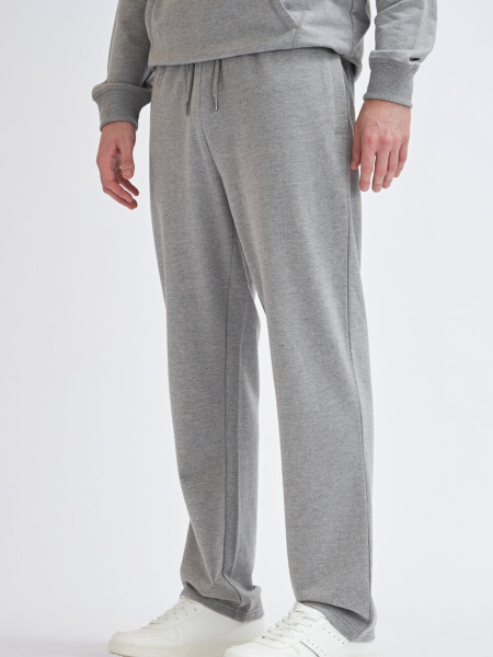 Pantalón deportivo recto Gris Claro Melange