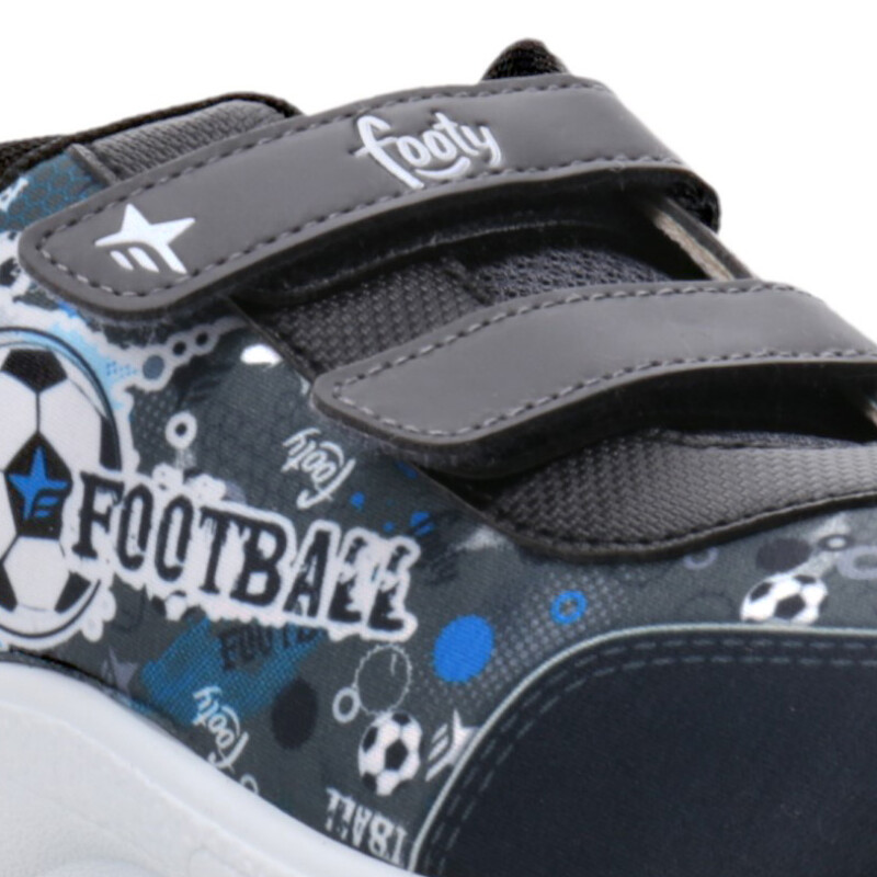 Championes de Fútbol Infantiles Footy Running c/Luces Gris - Negro