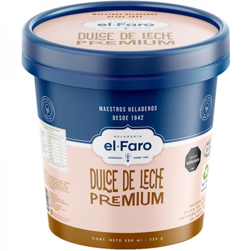 HELADO DULCE DE LECHE PREMIUM EL FARO 500 ML HELADO DULCE DE LECHE PREMIUM EL FARO 500 ML