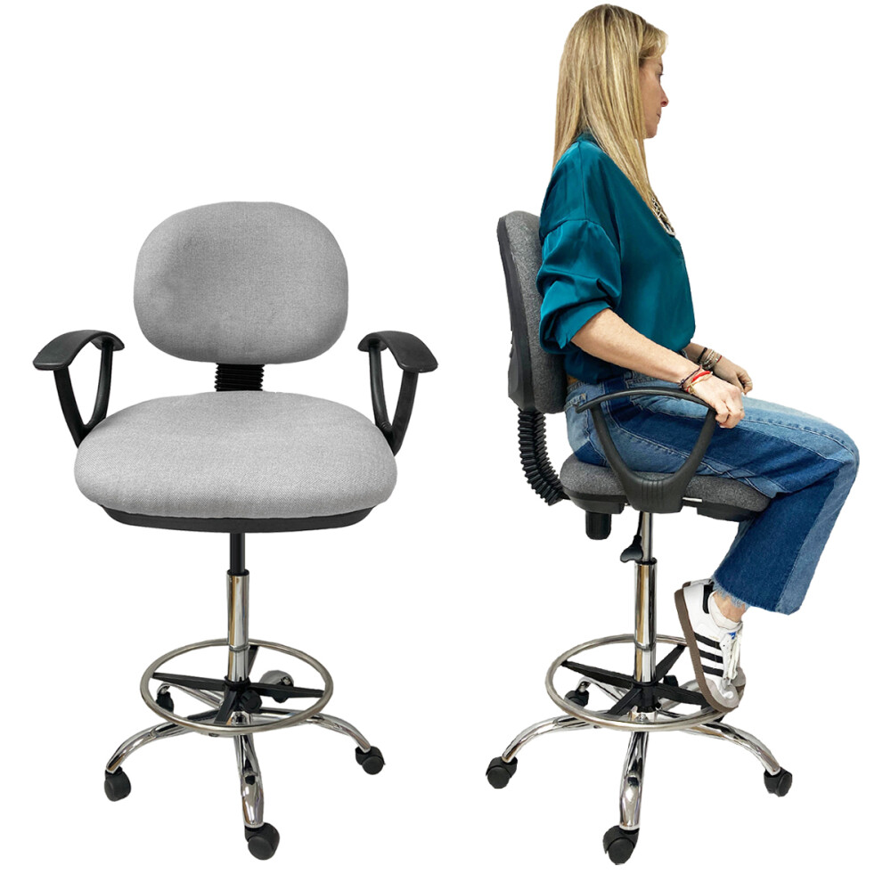 Silla alta de cajero Gris