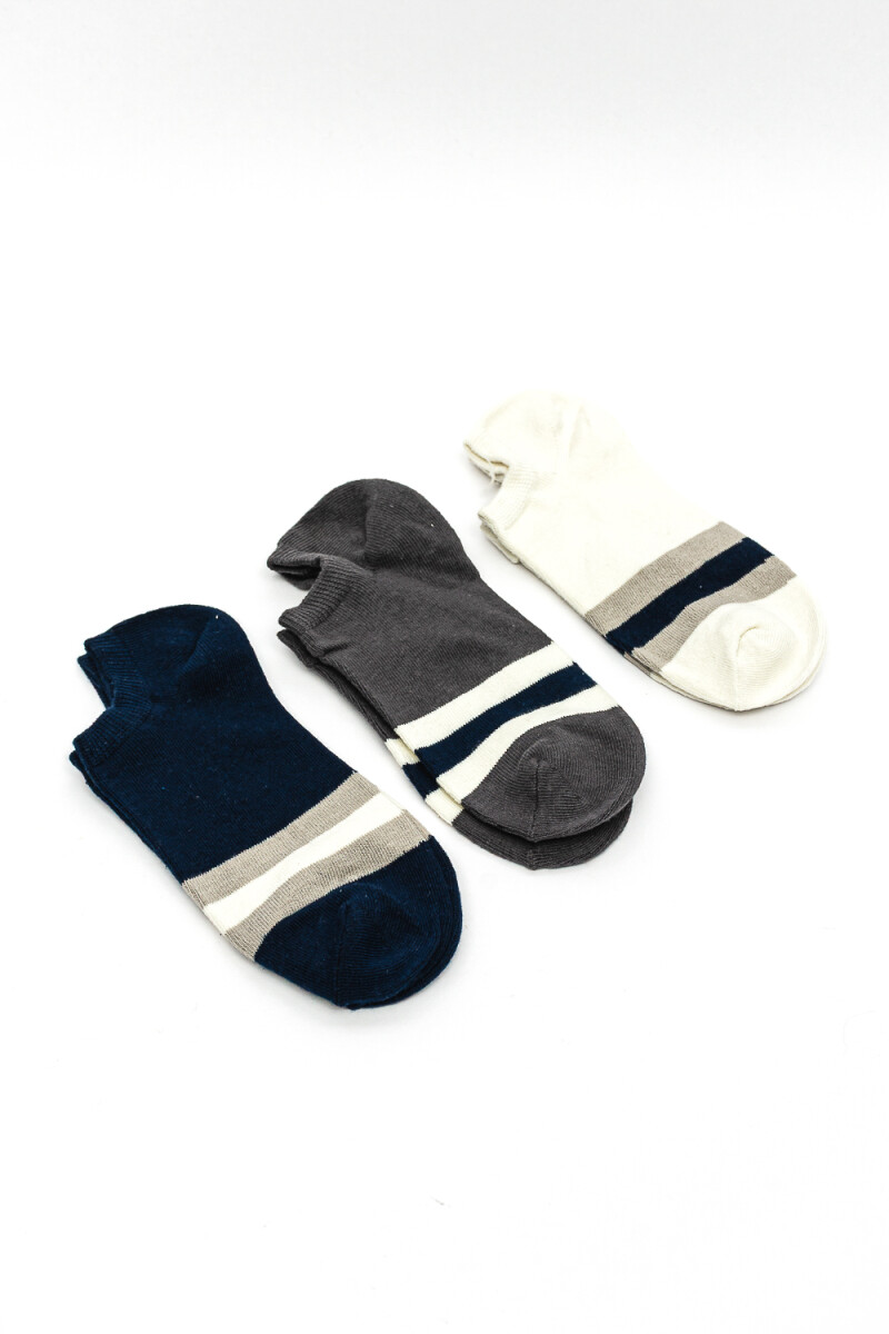 Medias Ankle Ucci, Pack X 3 - Color Unico 