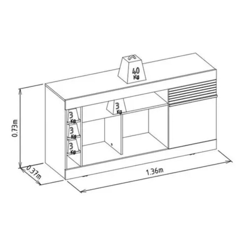 Rack Rio TV 55" Tabaco Rack Rio TV 55" Tabaco