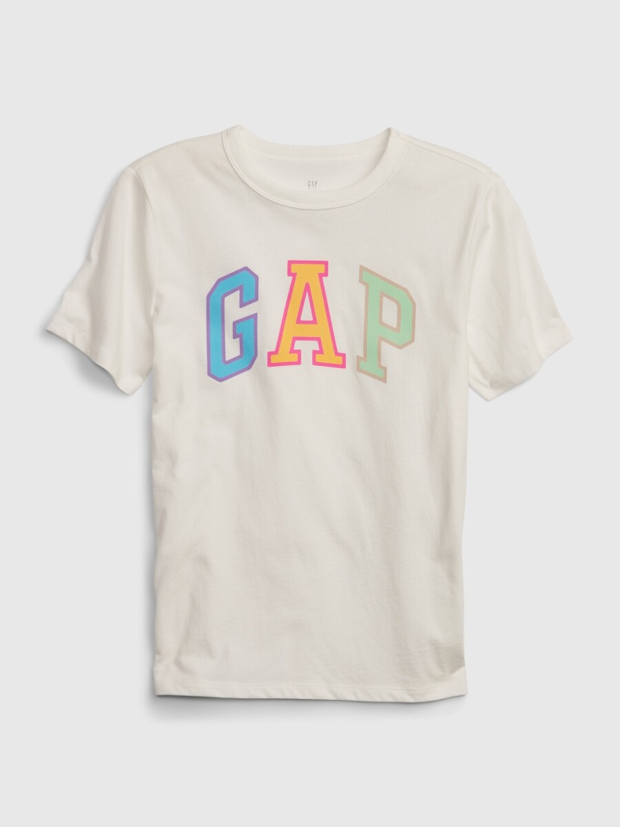 Remera Logo Gap Manga Corta Niño - New Off White 