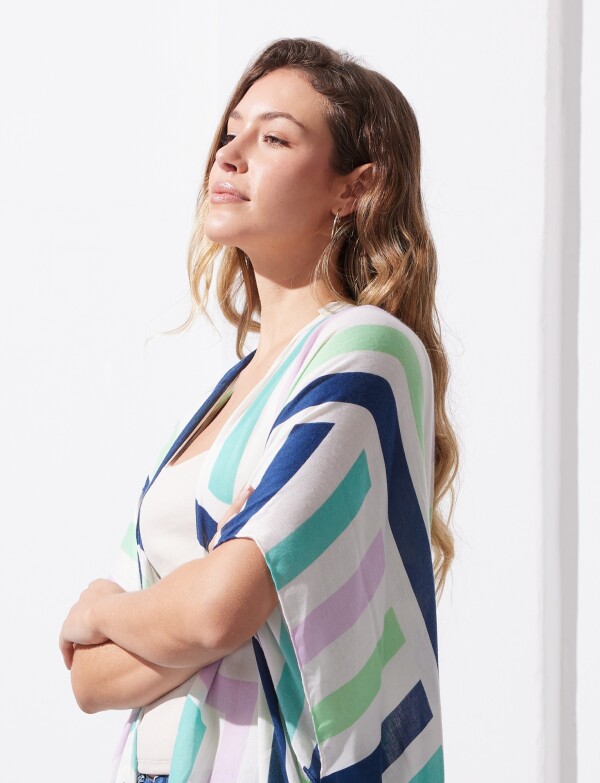 Kimono Lineas MULTI/AZUL