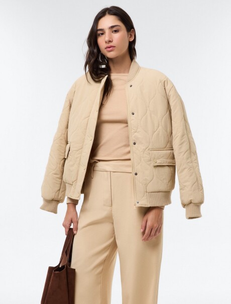 CAMPERA ADULTO CON TEXTURA - BEIGE BEIGE