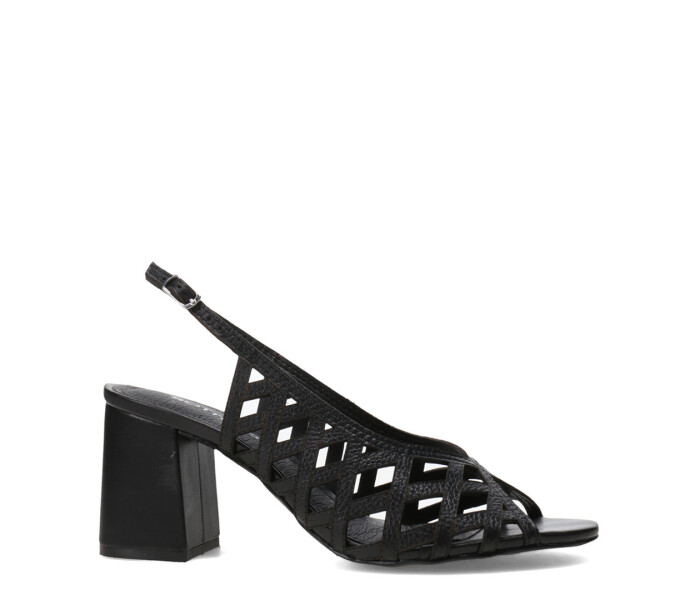 Sandalias de Mujer Bottero Cuero Calado Negro