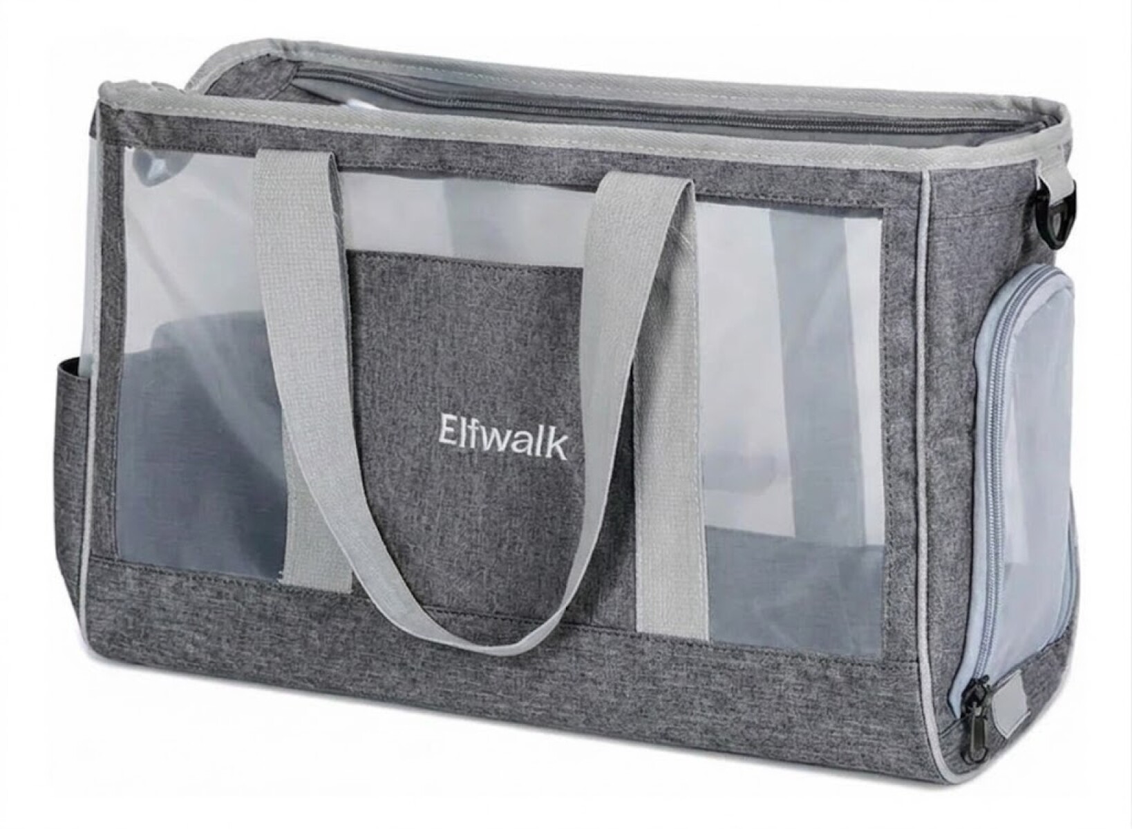 Bolso Transportador De Mascotas Ventilado Y Seguro - GRIS 