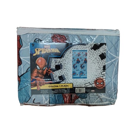 Combo Infantil 1 Plaza: Colcha + Sábanas + Protector Disney Spiderman Celeste