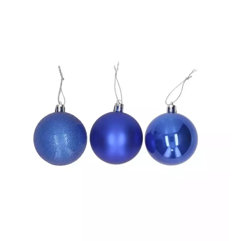 Esferas Navideñas Azules 5 cm – Pack x16 GE SET 16 BOLAS DE NAVIDAD AZUL 5CM