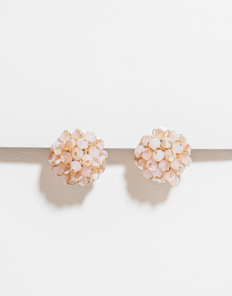 Aros Pasantes Piedras Aros Pasantes Flor - Rosa Claro