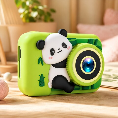 Cámara de Fotos Digital Infantil Panda Recargable VERDE