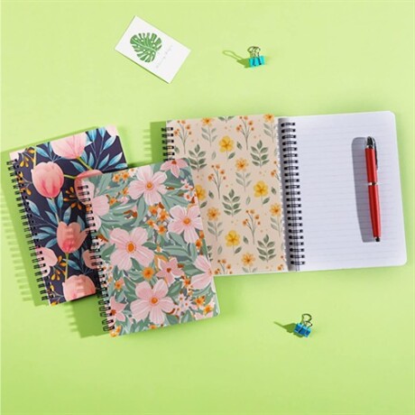 Cuaderno Flora A5 80 hojas Naranja