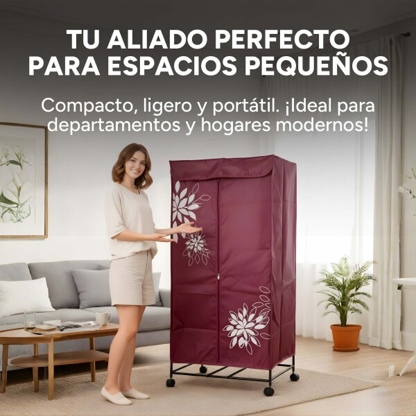 Seca Ropas De Bolsa Secador Colgar Ropa Secarropa 15kg Variante Color Bordo con Ruedas