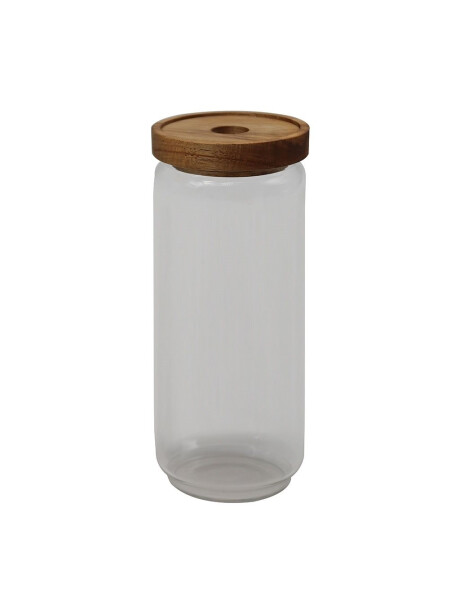 RECIPIENTE VIDRIO 1500ML TAPA MADERA ACACIA D9XH28CM RECIPIENTE VIDRIO 1500ML TAPA MADERA ACACIA D9XH28CM