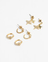 Aros Argollas Set Metal Aros Argolla Set Cosmic - Dorado