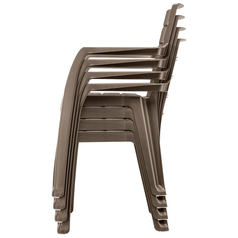Silla de jardín apilable con apoyabrazos Rimax Baru Mocca