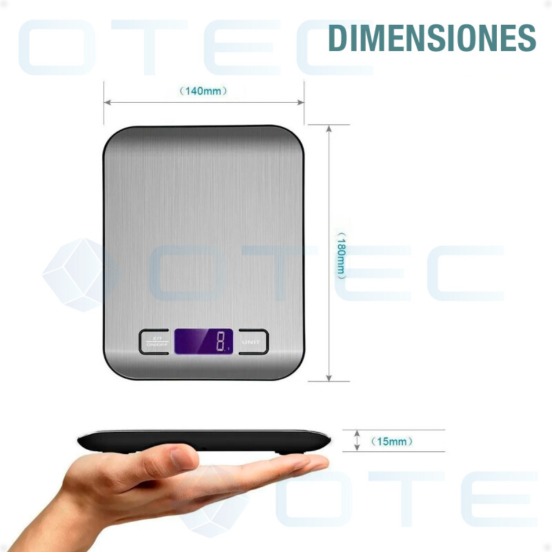 Balanza Cocina Digital Alta Precisión Hasta 10kg Gris Balanza Cocina Digital Alta Precisión Hasta 10kg Gris