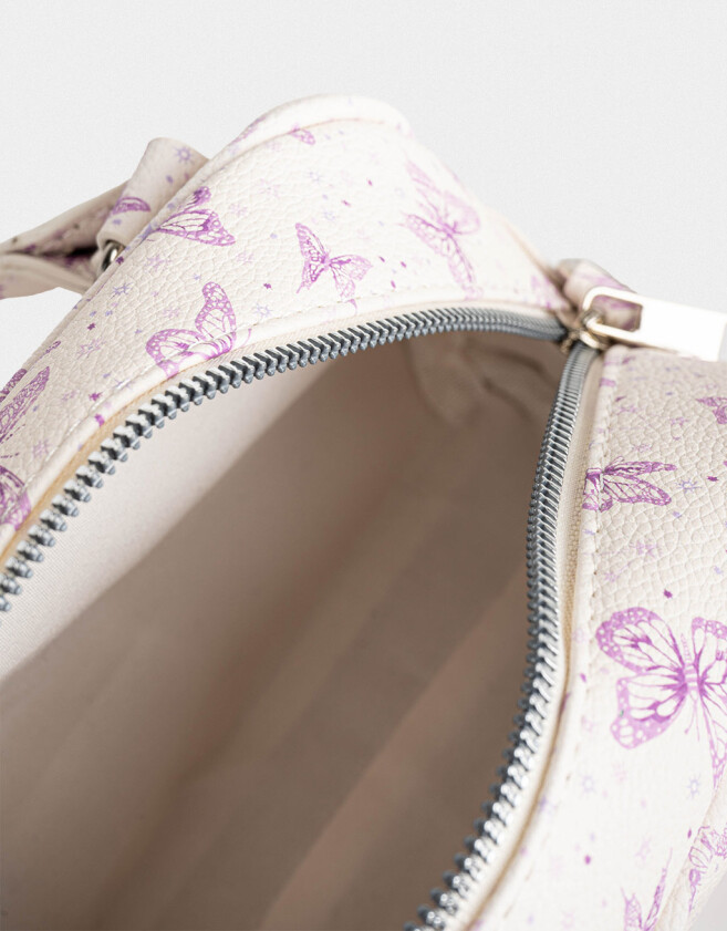 Bowling Estampados Cartera Bowling Mariposas - Blanco Crudo