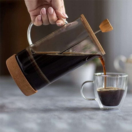 CAFETERA/TETERA 800 ML VIDRIO Y BAMBÚ