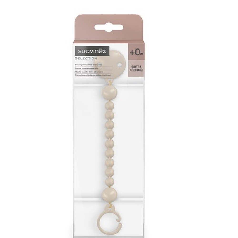 Clip para chupete Suavinex silicona ESSENCE Beige