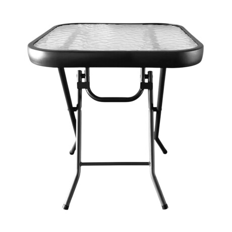Mesa plegable de metal y vidrio Mesa plegable de metal y vidrio