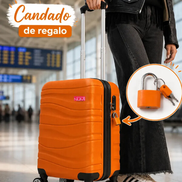 Valija Rigida Carry On Con Mango Telescopico Naranja Valija Rigida Carry On Con Mango Telescopico Naranja