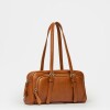 Cartera al hombro Lagoon en efecto cuero liso Cuoio