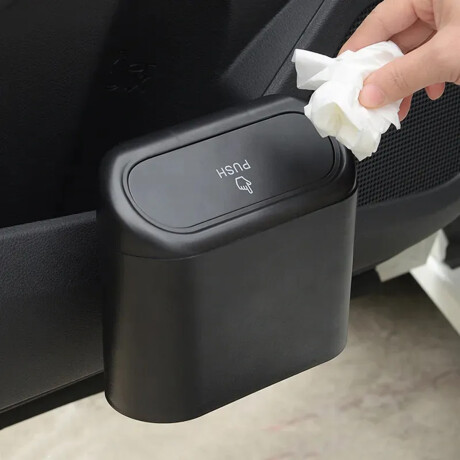 Set x2 Mini Papeleras Auto Portátil Universal TapaAutomática Negro