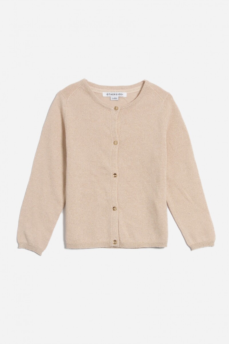Cardigan con lurex - Beige 