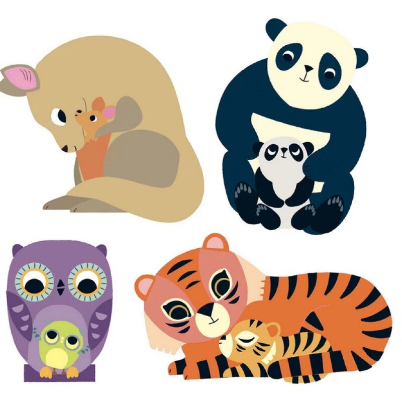 Set x3 láminas de stickers grandes +18m Djeco Set X3 Láminas De Stickers Grandes +18m Djeco