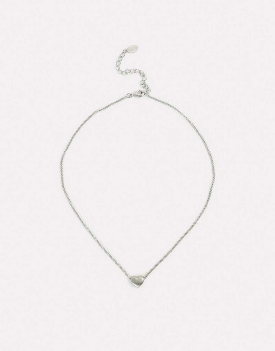 Cadena Con Corazón - Plateado Rodio 