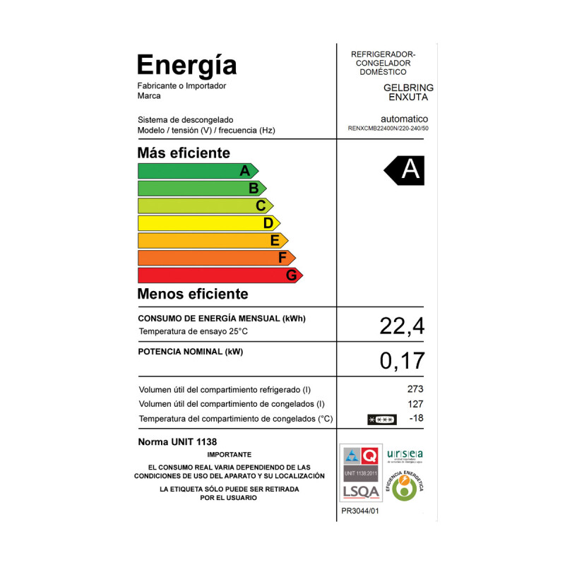 REFRIGERADOR ENXUTA RENXCMB22400N Combi Inverter Dark Inox. N/A