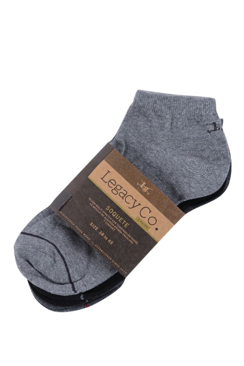 SOQUETE FINO - PACK X 3 Gris