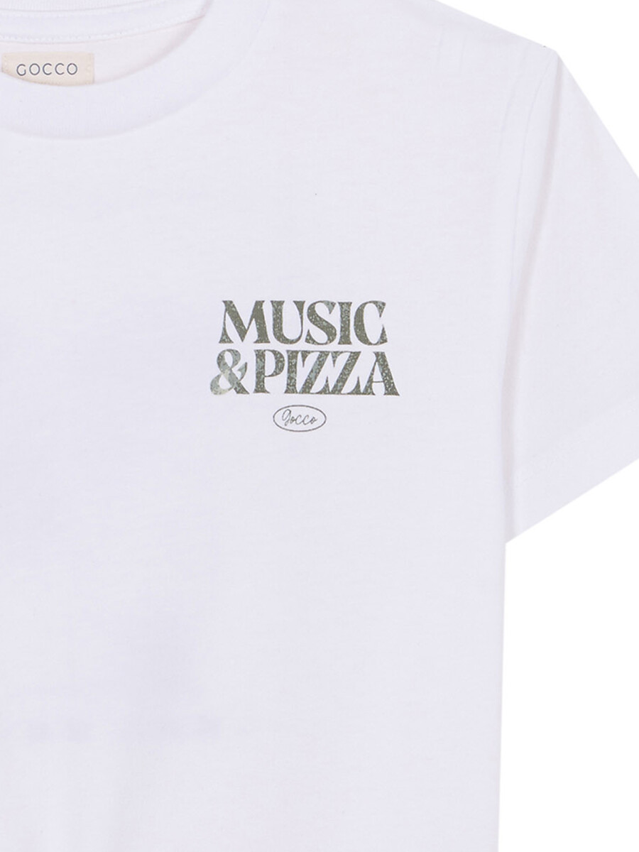 Camiseta Con Print Blanco Optico