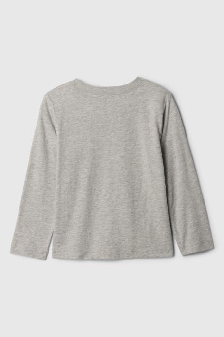 Remera Logo Gap Manga Larga Toddler Niño Light Heather Grey B08