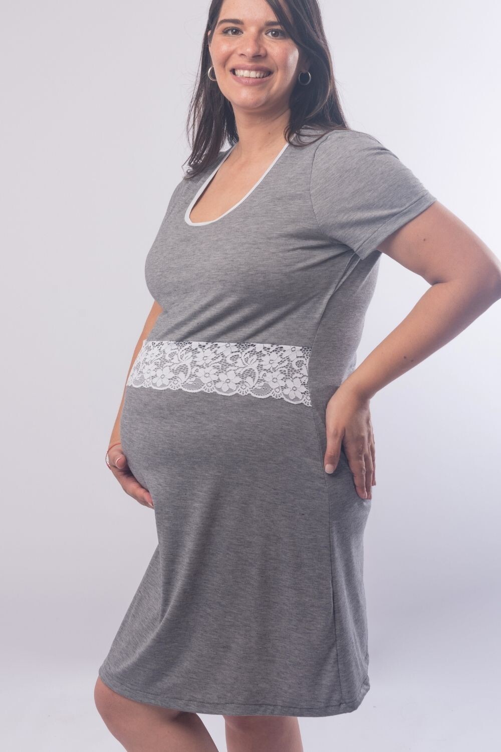 Camisón Maternal Martina Negro