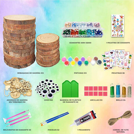 Set Artesanías Madera 2126p Pinturas Diamantes Niños Jug027011