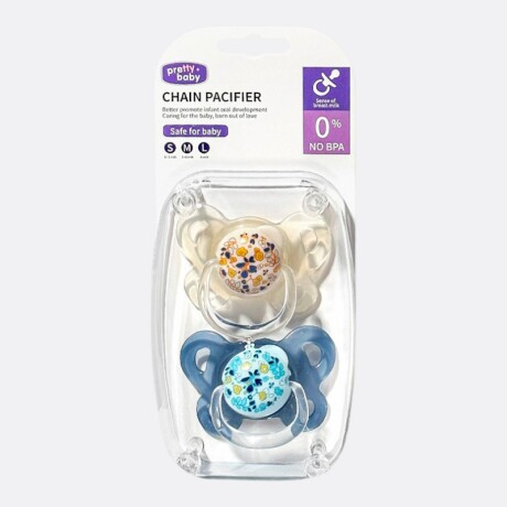 Set X2 Chupetes +6 Meses Blanco/Azul