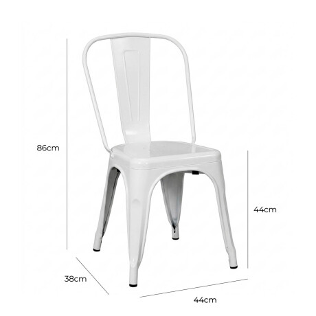 Silla Tolix Metálica Acero Industrial Sandman Comedor Blanco