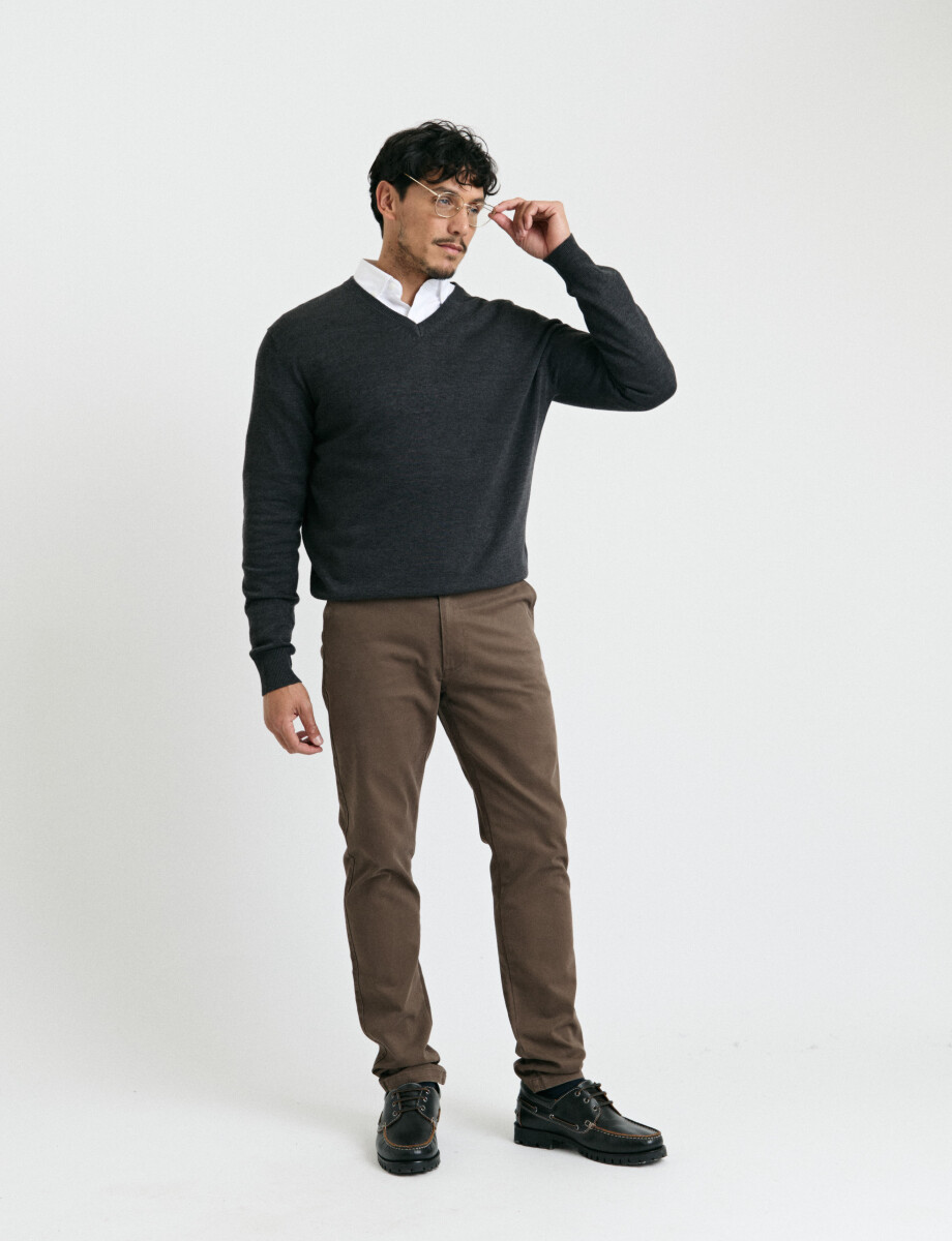 470985 SWEATER HARRINGTON LABEL Gris Oscuro