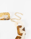 Collares Cortos Acrilico Collar Corto Acrílico Eslabones. - Dorado