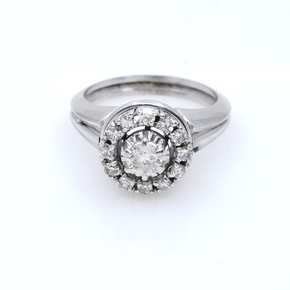 Anillo en oro 18k blanco y brillantes Anillo en oro 18k blanco y brillantes