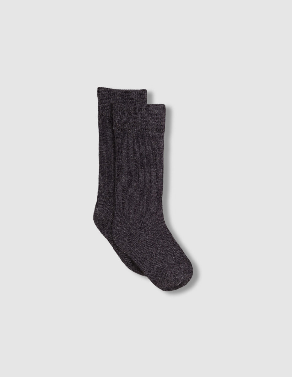 Calcetin Basico - Gris Oscuro Melange 