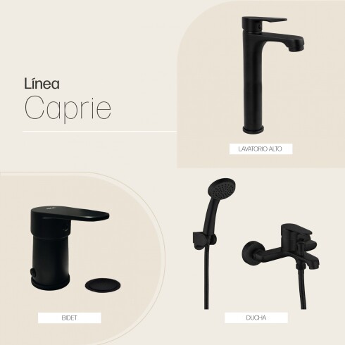 GRIFERIA NEGRO MATE JUEGO PARA BAÑO LAVATORIO DUCHA BIDET NEGRO